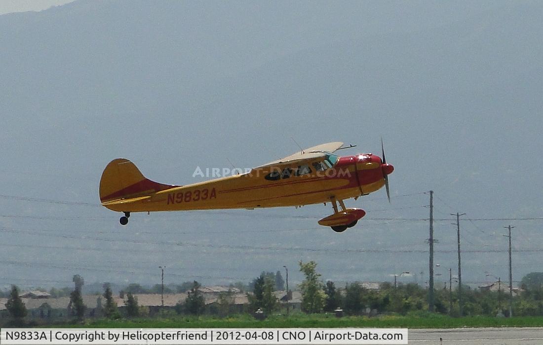 N9833A, 1950 Cessna 195B Businessliner C/N 7512, Nice gentle lift off