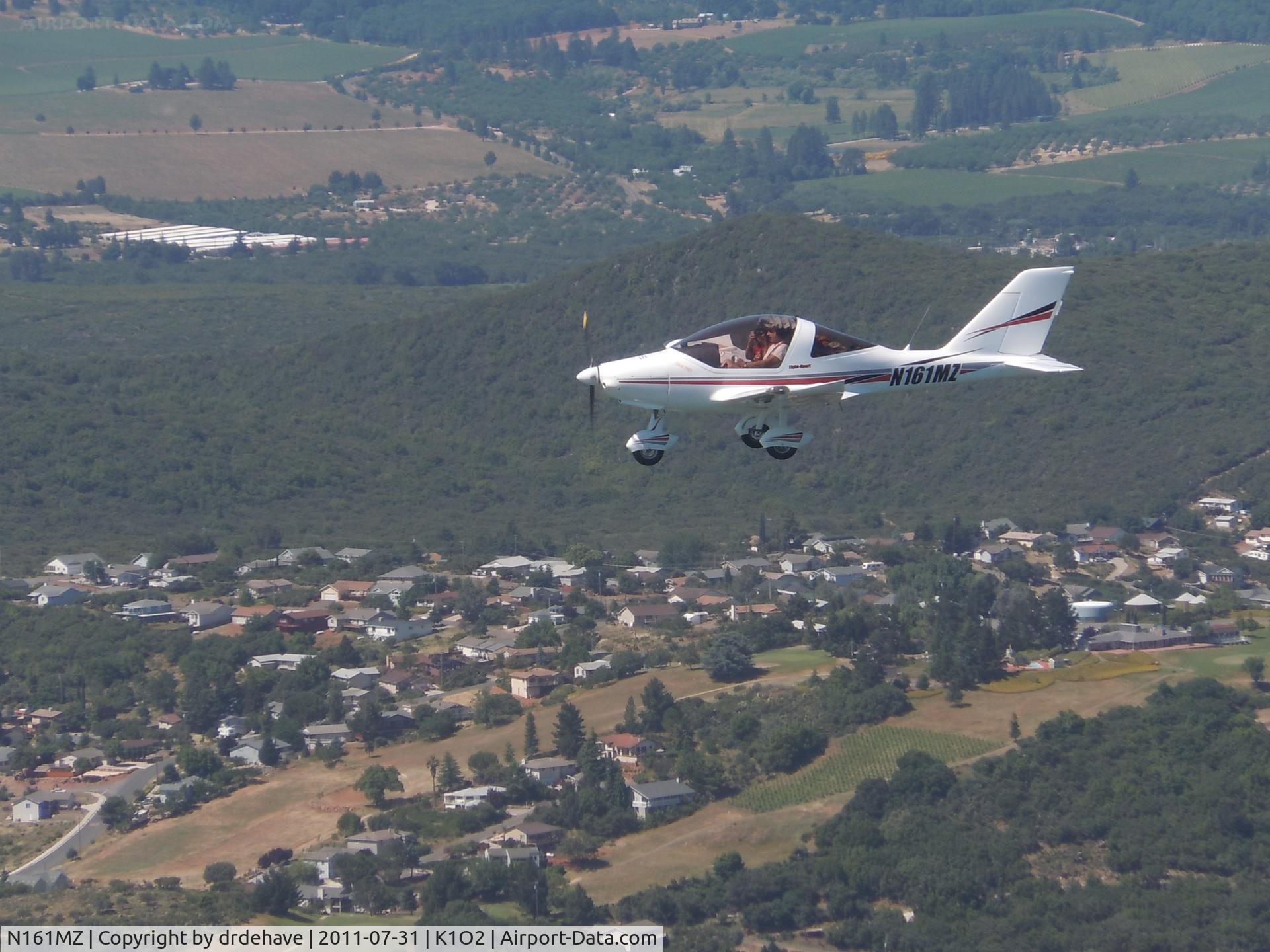 N161MZ, 2007 TL Ultralight TL-2000 Sting Sport C/N TLUSA154, Departing out over Clear Lake, CA, summer 2011
