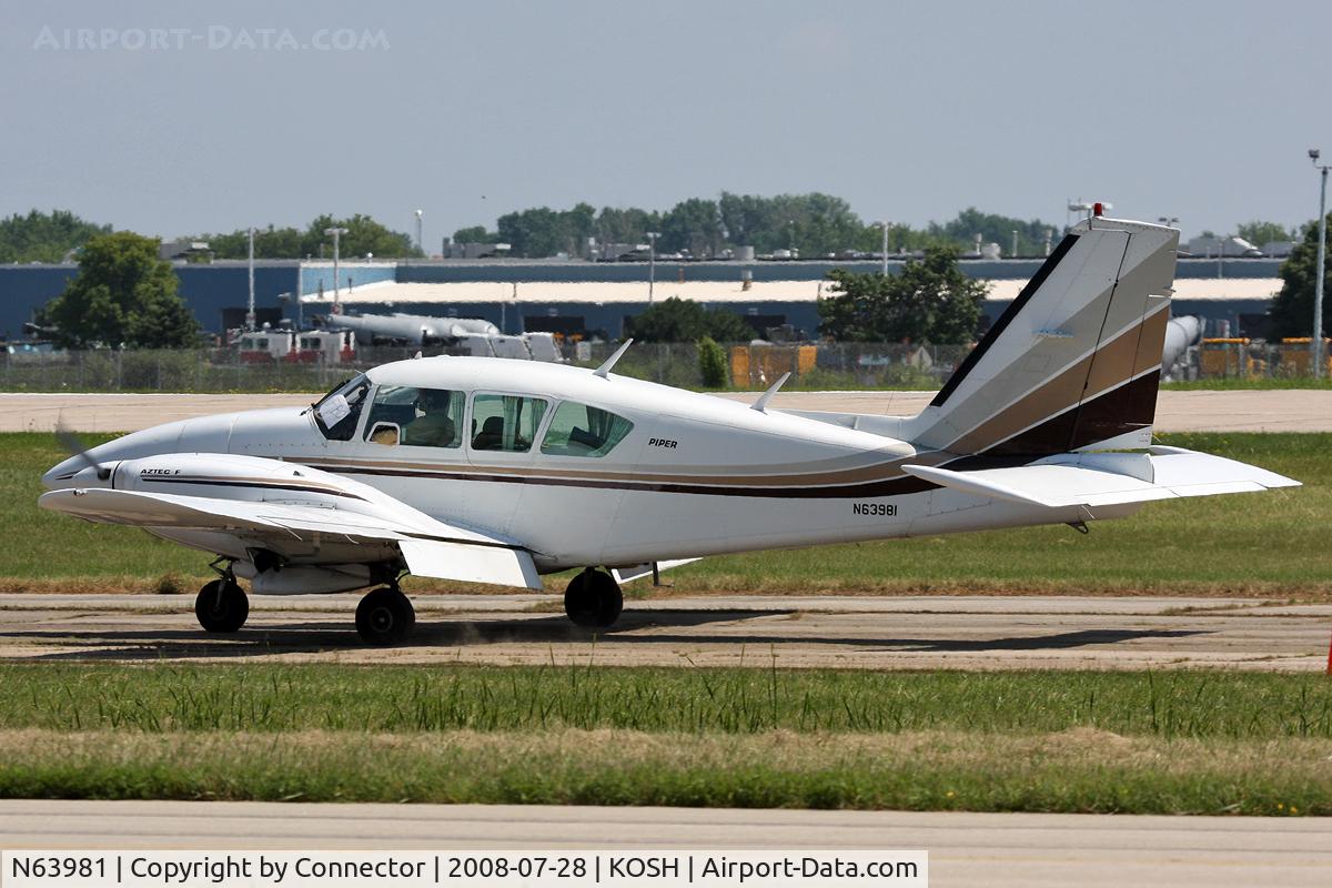 N63981, 1978 Piper PA-23-250 C/N 27-7854109, EAA Airventure 2008.
