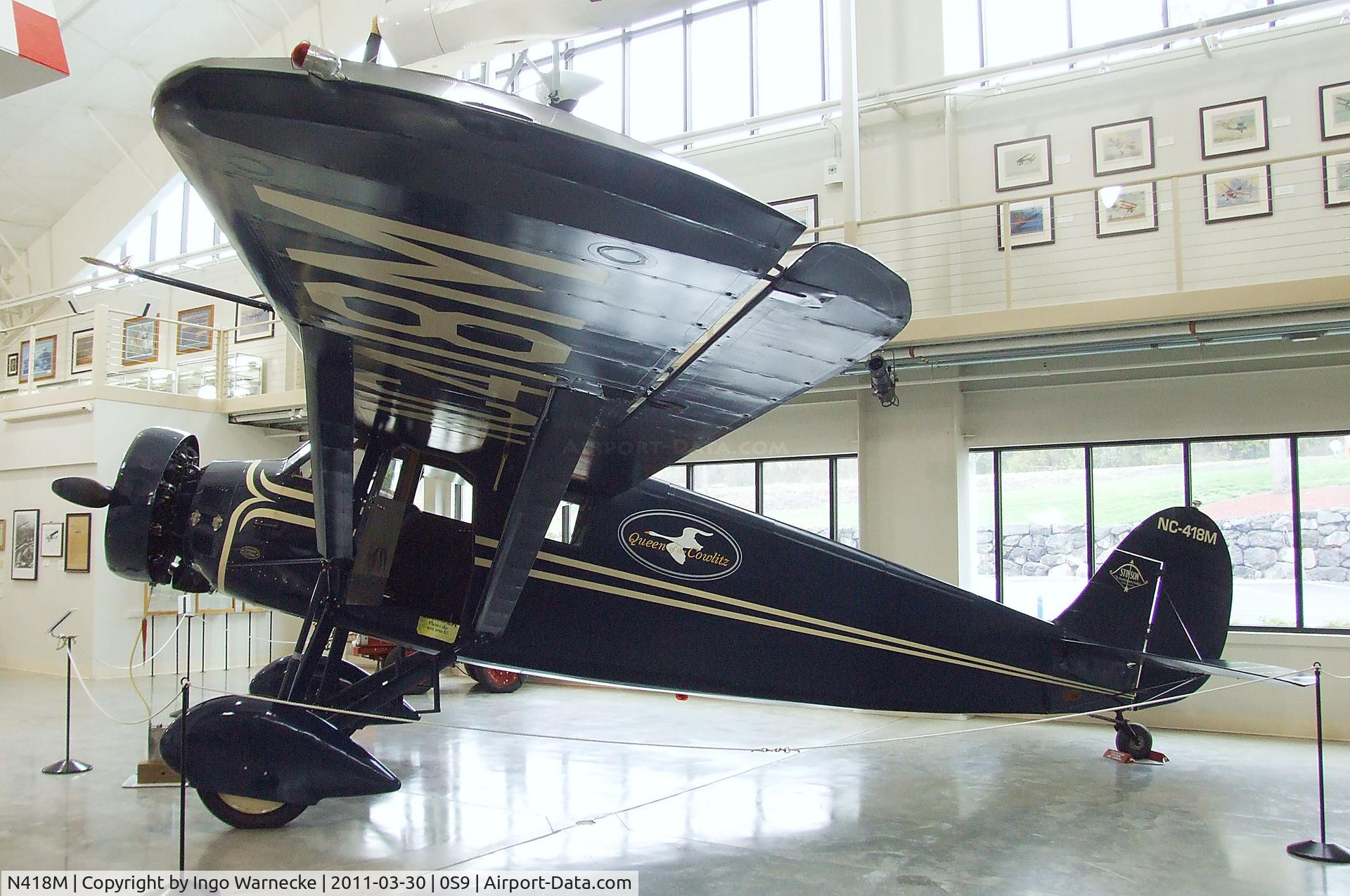 N418M, 1930 Stinson SM-8A Junior C/N 4009, Stinson SM-8A Junior at the Port Townsend Aero Museum, Port Townsend WA