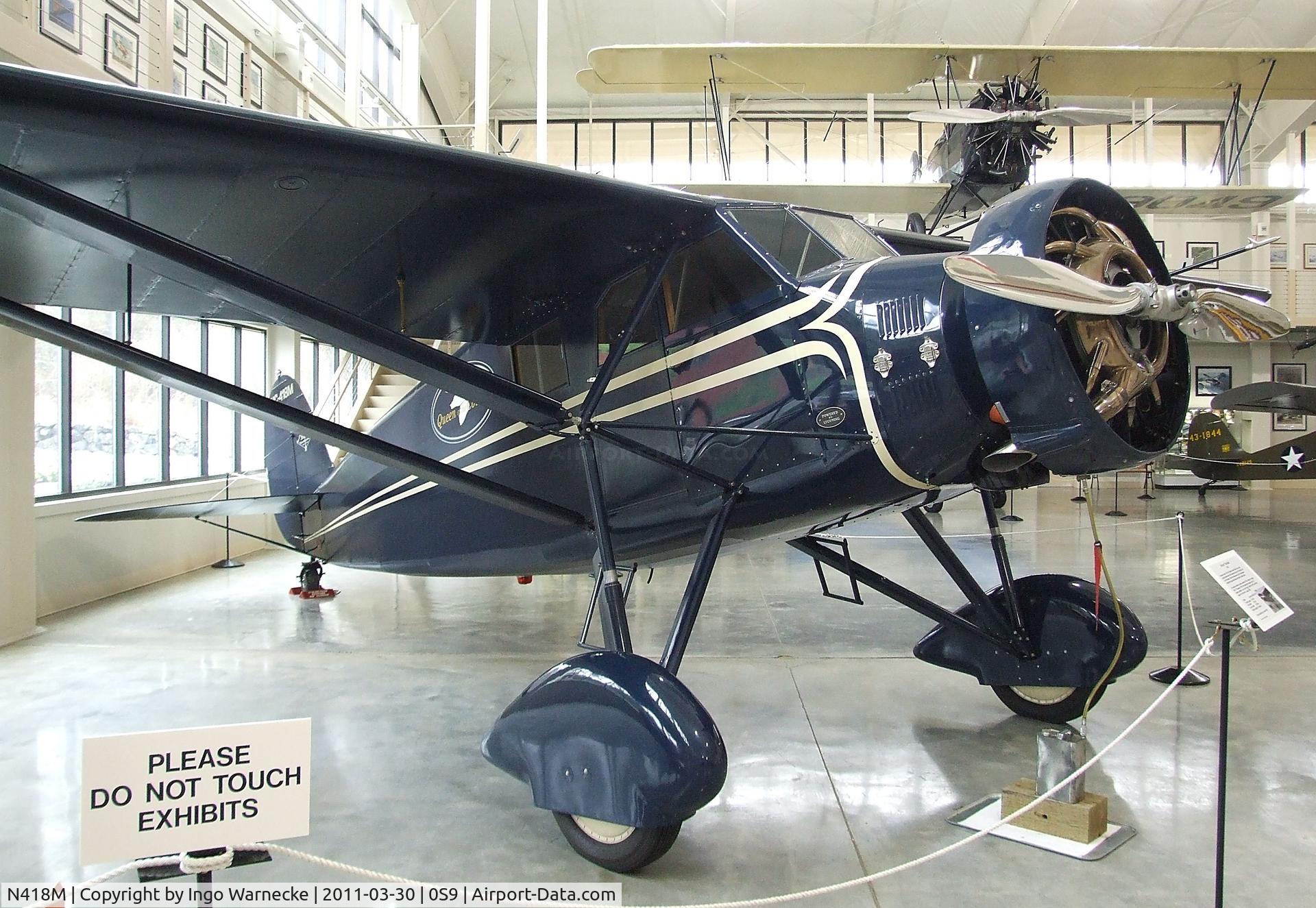 N418M, 1930 Stinson SM-8A Junior C/N 4009, Stinson SM-8A Junior at the Port Townsend Aero Museum, Port Townsend WA