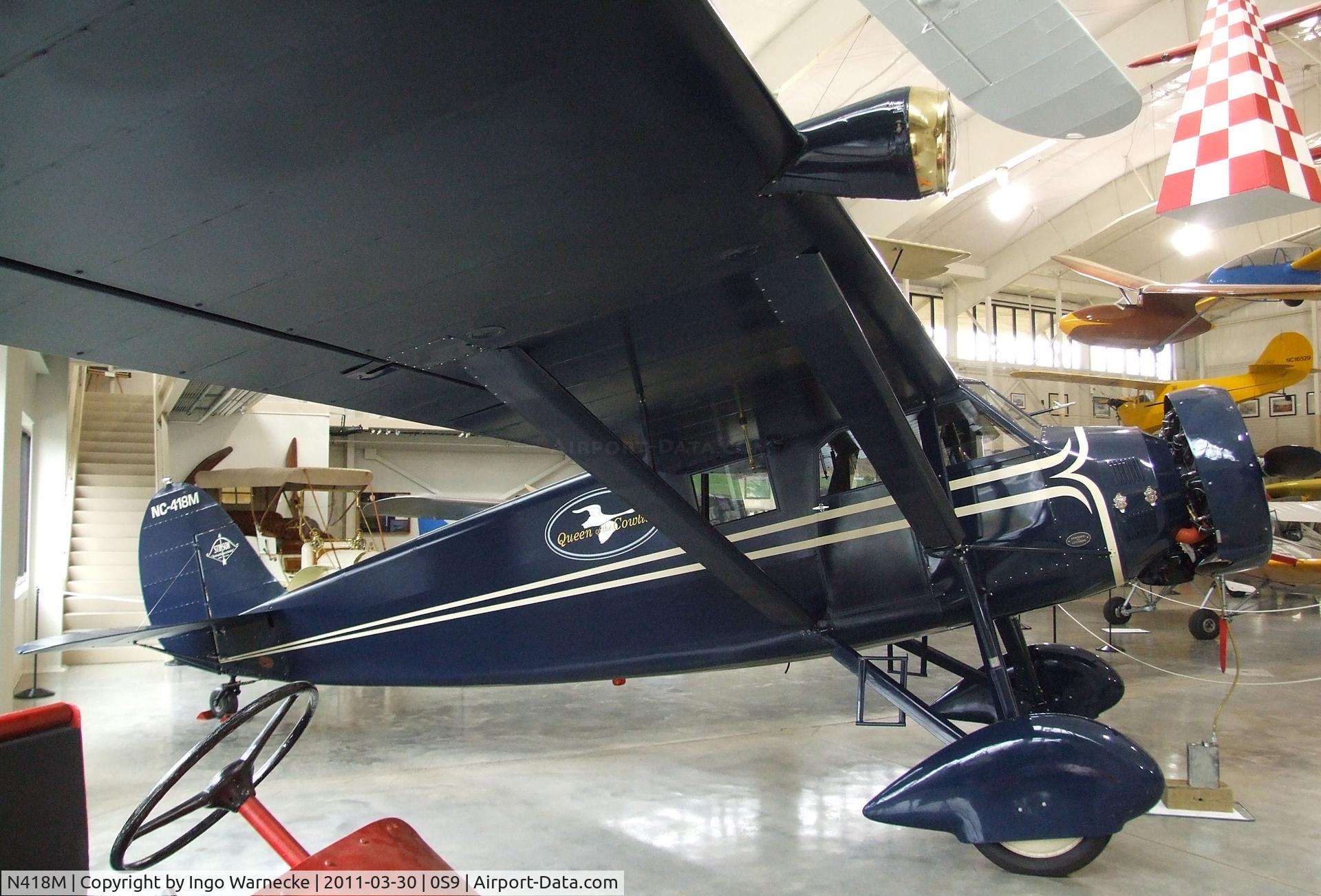 N418M, 1930 Stinson SM-8A Junior C/N 4009, Stinson SM-8A Junior at the Port Townsend Aero Museum, Port Townsend WA