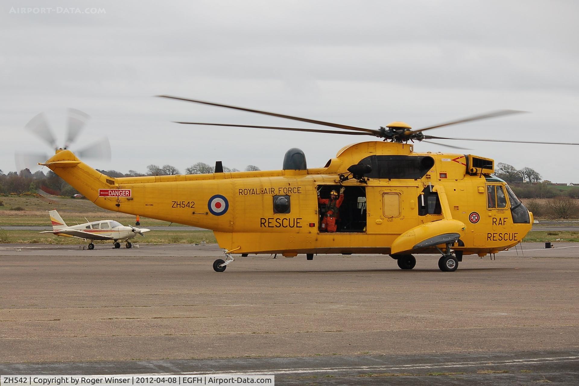 ZH542, Westland Sea King HAR.3A C/N WA1008, Sea King of A Flight 22 Squadron RAF at the airport during a Search and Rescue training flight.