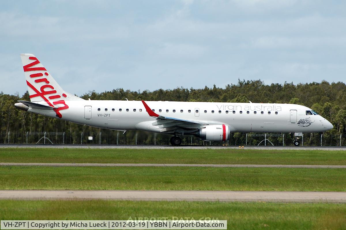 VH-ZPT, 2011 Embraer 190AR (ERJ-190-100IGW) C/N 19000451, At Brisbane