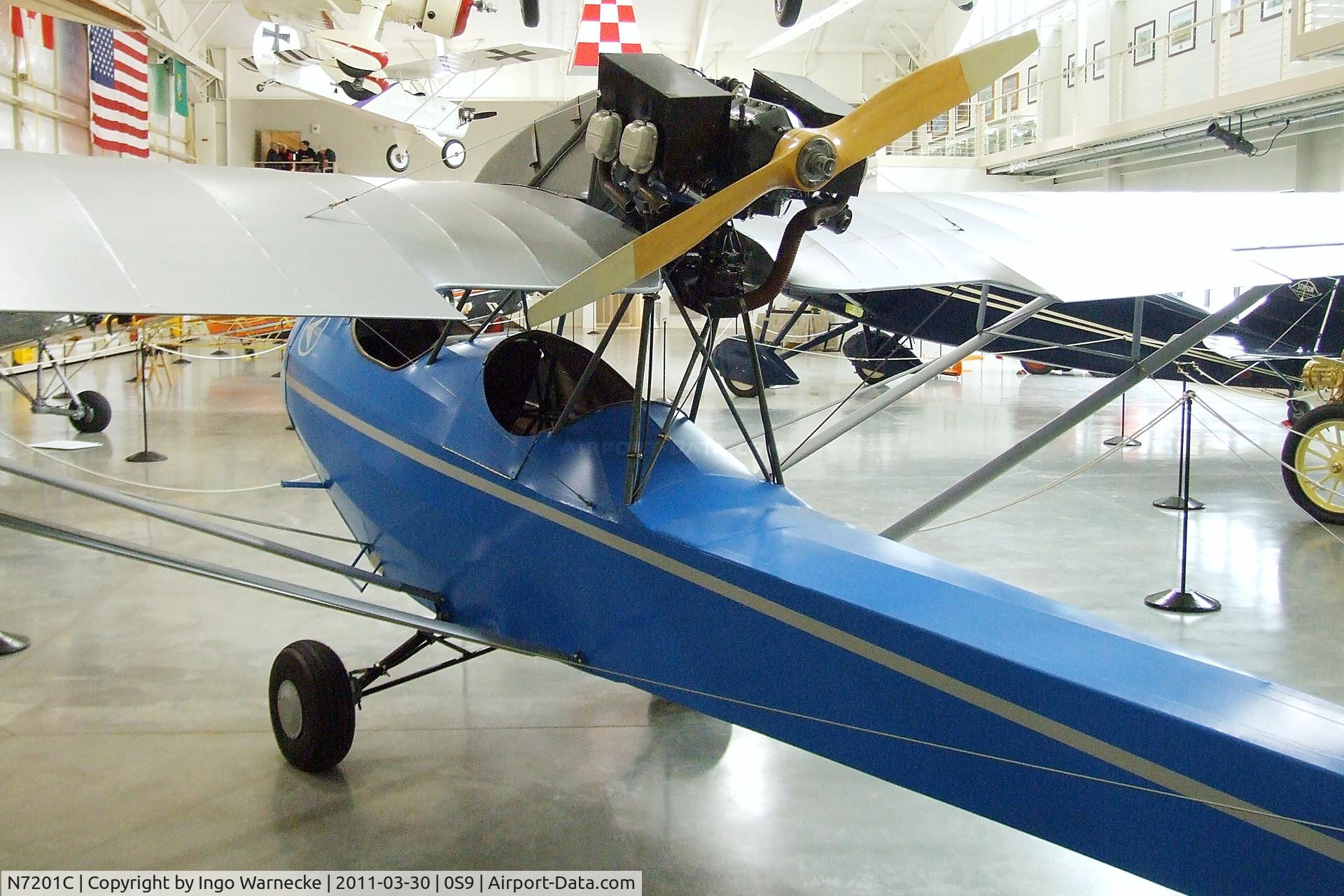 N7201C, 1971 Curtiss-Wright JR CW-1 Replica C/N CW-1-001-71, Curtiss-Wright (C.W. Billingsley) CW-1 Junior replica at the Port Townsend Aero Museum, Port Townsend WA