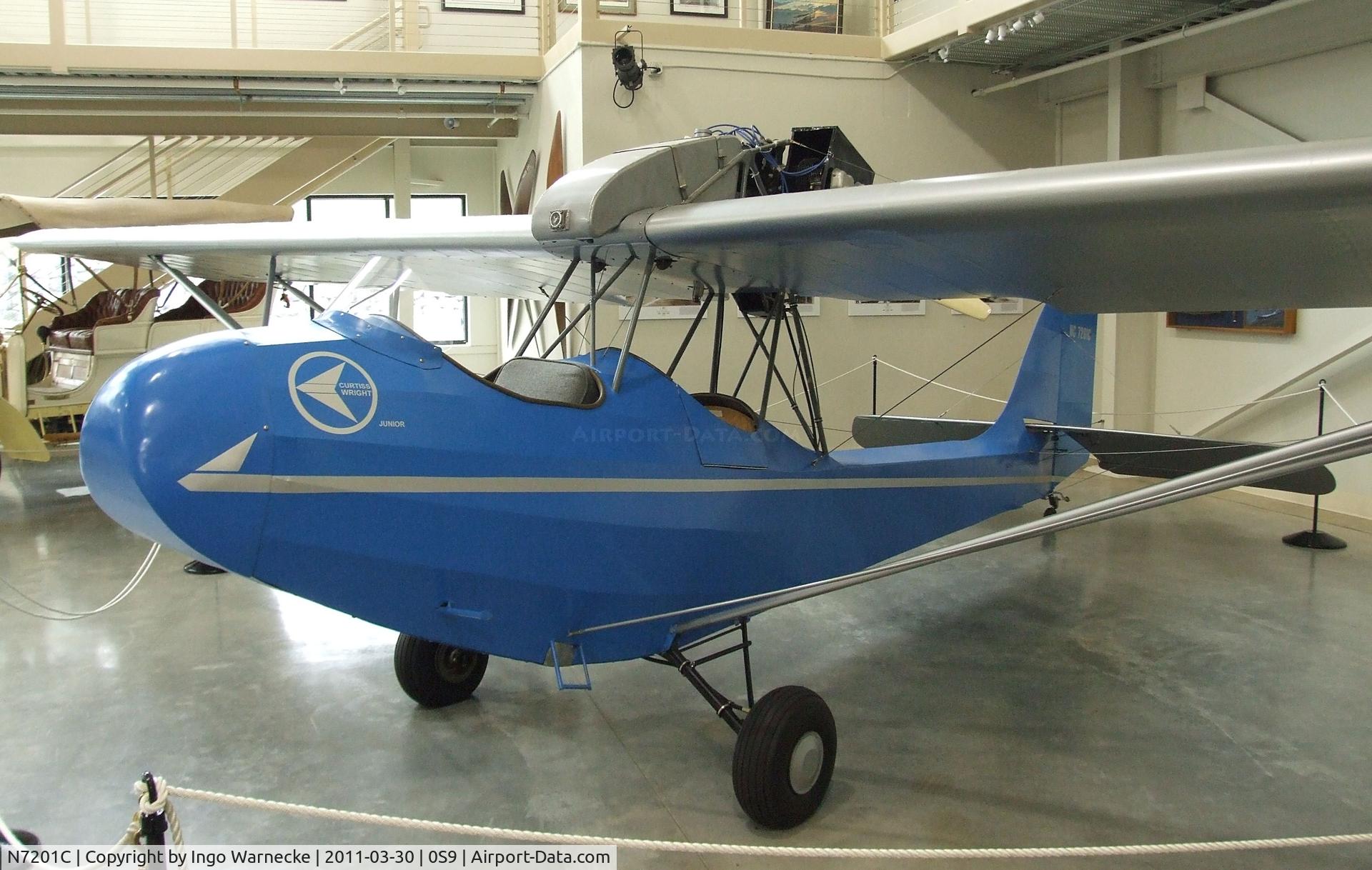 N7201C, 1971 Curtiss-Wright JR CW-1 Replica C/N CW-1-001-71, Curtiss-Wright (C.W. Billingsley) CW-1 Junior replica at the Port Townsend Aero Museum, Port Townsend WA