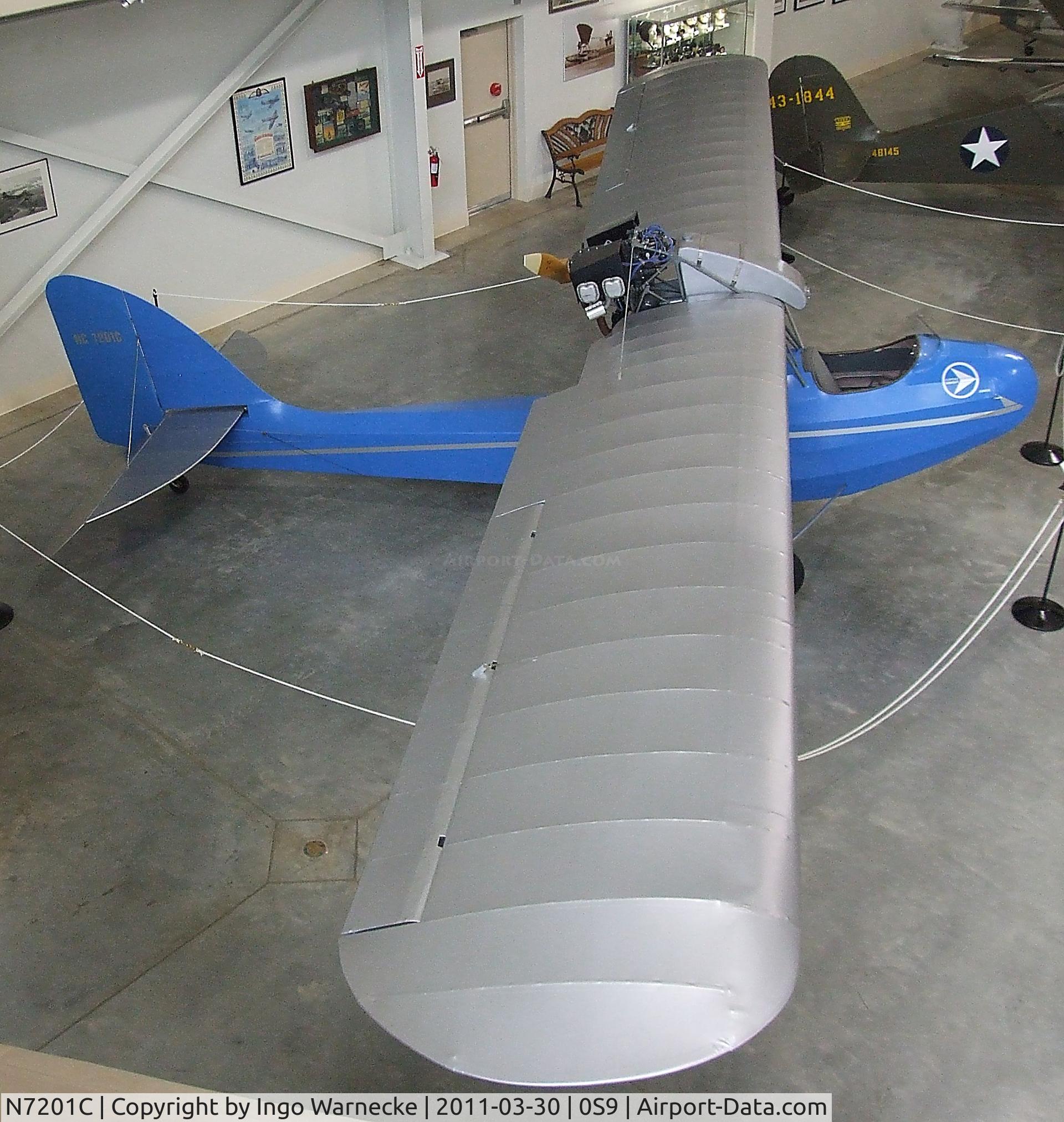 N7201C, 1971 Curtiss-Wright JR CW-1 Replica C/N CW-1-001-71, Curtiss-Wright (C.W. Billingsley) CW-1 Junior replica at the Port Townsend Aero Museum, Port Townsend WA