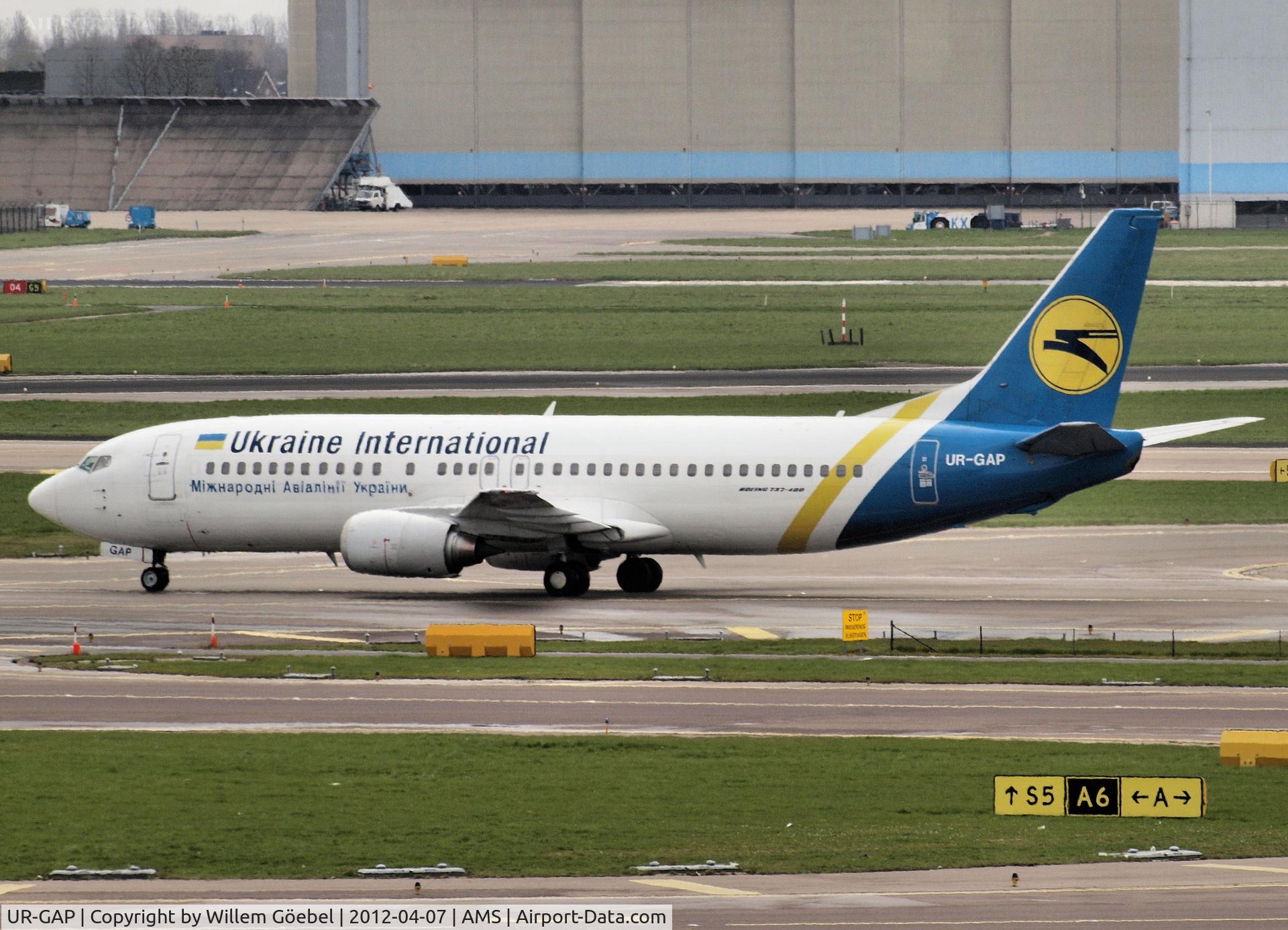 UR-GAP, 1993 Boeing 737-4Z9 C/N 27094, Arrival on Schiphol Airport from runway 06