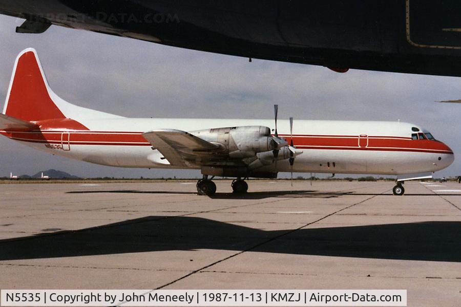 N5535, 1959 Lockheed L-188A(F) Electra C/N 1068, Nov. 1987 - Pinal Air Park, Marana, AZ.