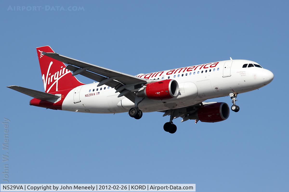 N529VA, 2008 Airbus A319-112 C/N 3684, Virgin America