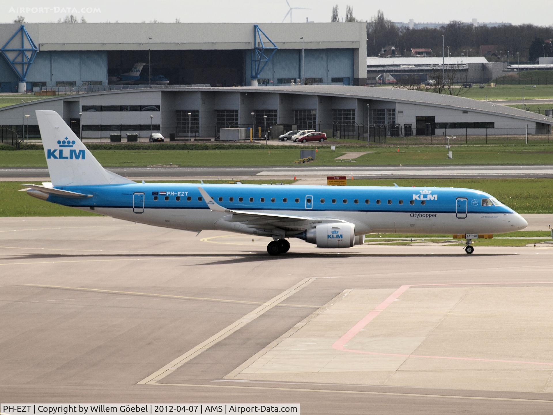 PH-EZT, 2012 Embraer 190LR (ERJ-190-100LR) C/N 19000519, Arrival on Schiphol Airport from runway R36