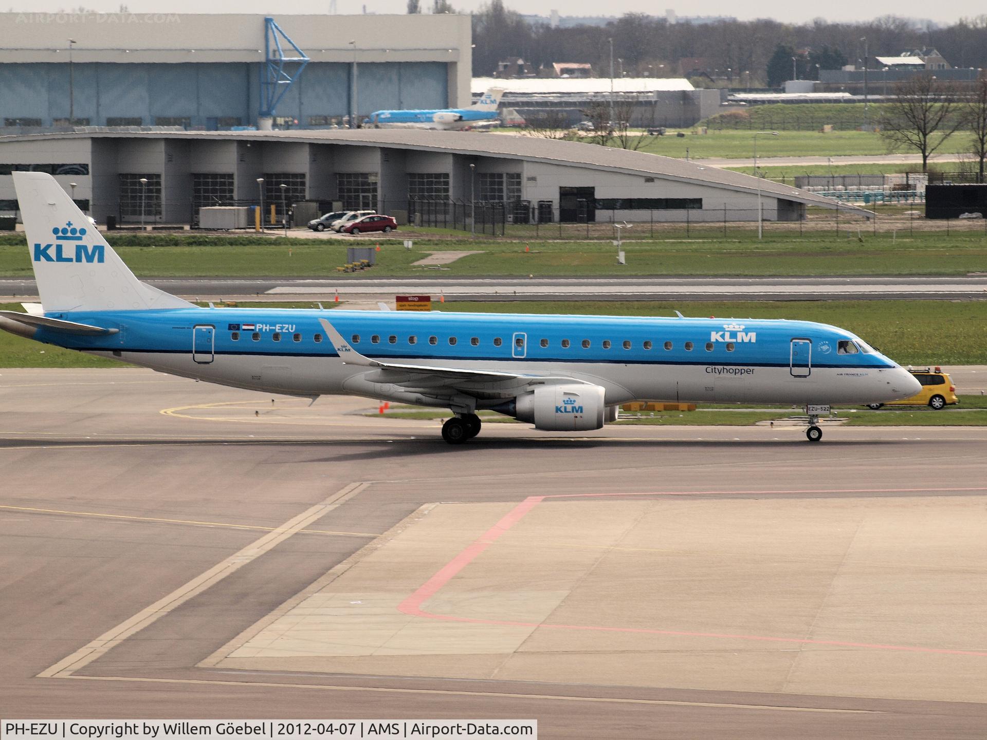 PH-EZU, 2012 Embraer 190LR (ERJ-190-100LR) C/N 19000522, Arrival on Schiphol Airport from runway R36