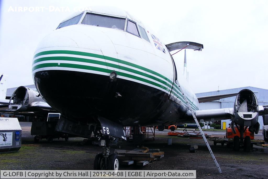 G-LOFB, 1961 Lockheed L-188C(F) Electra C/N 1131, in storage at Coventry