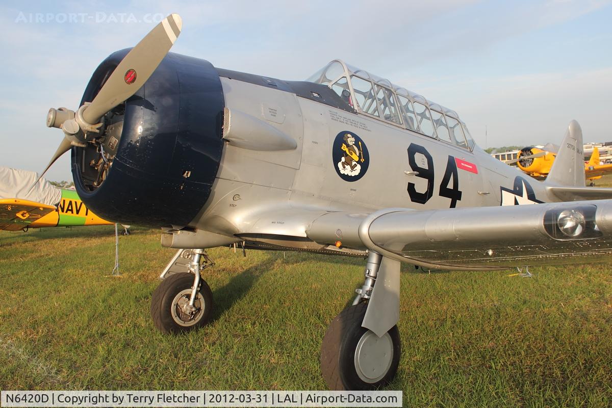 N6420D, North American SNJ-4 Texan C/N 88-13374, North American SNJ-4, c/n: 88-13374 ex Bu27758 at 2012 Sun N Fun