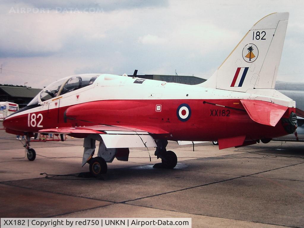 XX182, 1977 Hawker Siddeley Hawk T.1 C/N 029/312029, Photograph by Edwin van Opstal with permission. Scanned from a color slide.