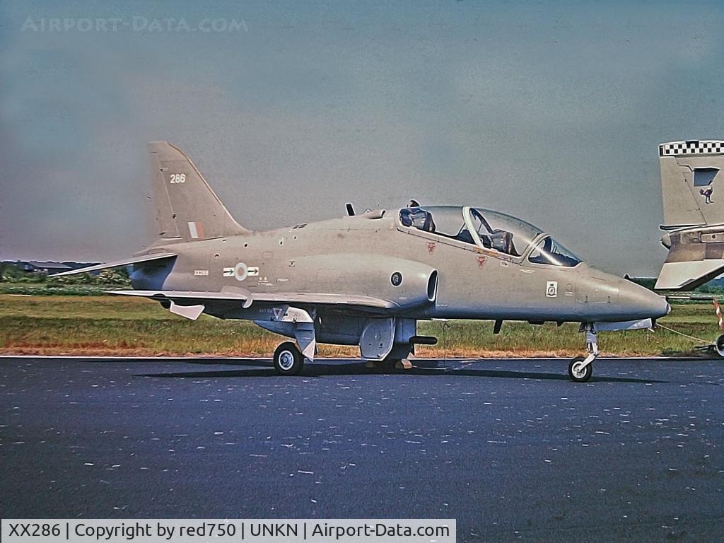 XX286, 1979 Hawker Siddeley Hawk T.1A C/N 112/312111, Photograph by Edwin van Opstal with permission. Scanned from a color slide.