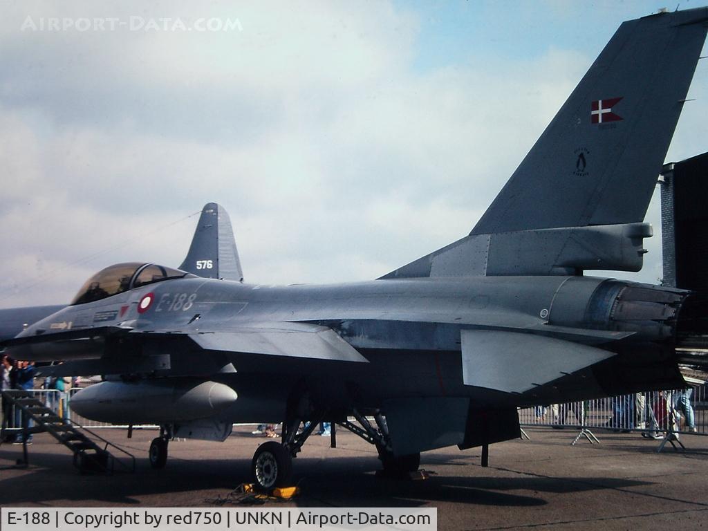 E-188, 1978 SABCA F-16AM Fighting Falcon C/N 6F-15, Photograph by Edwin van Opstal with permission. Scanned from a color slide.