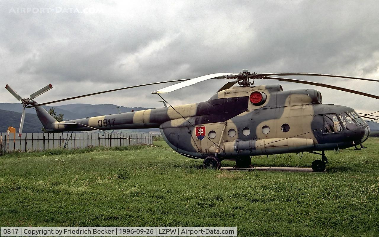 0817, 1970 Mil Mi-8T Hip C/N 10817, flightline at Presov Air Base