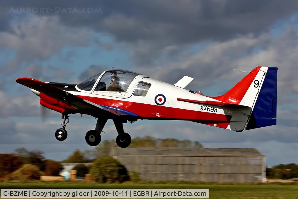 G-BZME, 1975 Scottish Aviation Bulldog T.1 C/N BH120/347, Looking good in its old service colours!