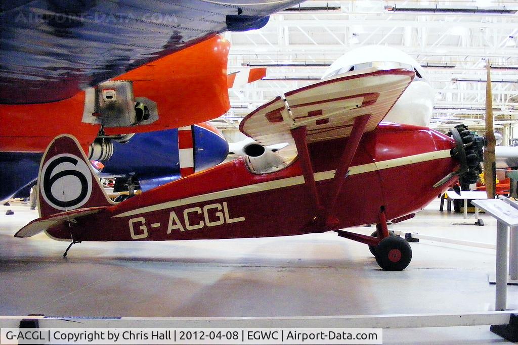 G-ACGL, 1933 Comper CLA-7 Swift C/N S33/6, displayed at the RAF Museum, Cosford