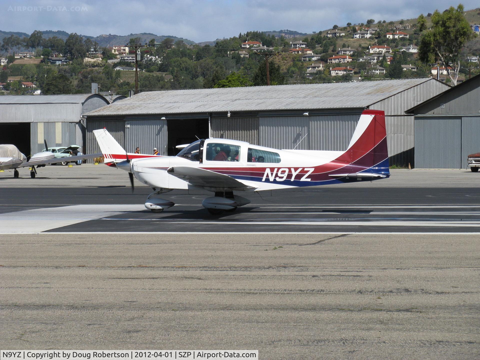 N9YZ, 1975 Grumman American AA-5A Cheetah C/N AA5-0822, 1975 Grumman American AA-5A CHEETAH, Lycoming O-320 150 Hp, Young Eagles Flight, takeoff roll Rwy 22
