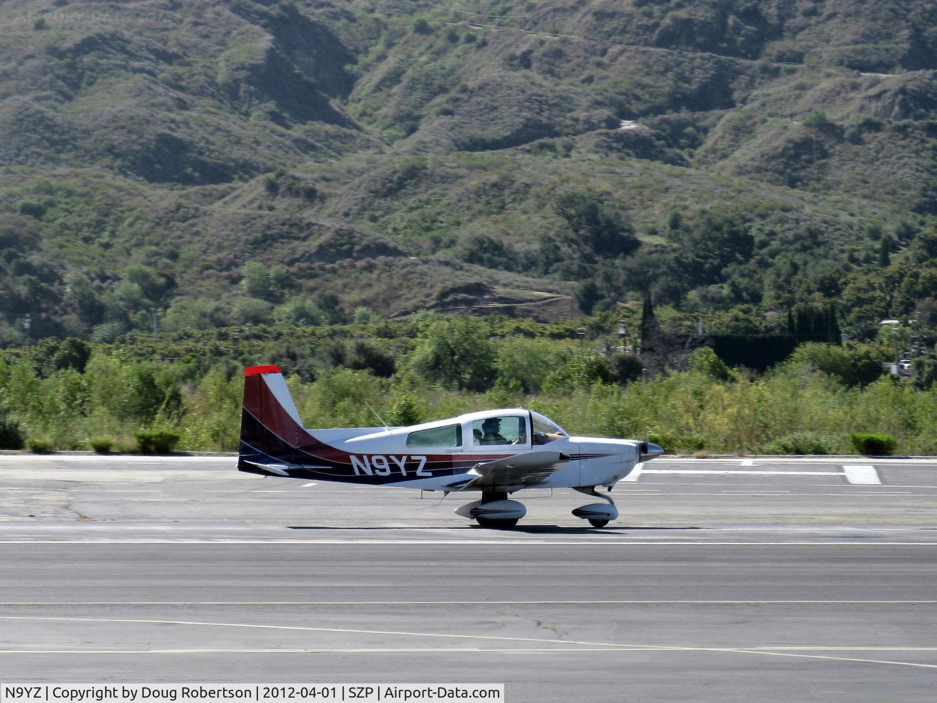 N9YZ, 1975 Grumman American AA-5A Cheetah C/N AA5-0822, 1975 Grumman American AA-5A CHEETAH, Lycoming O-320 150 Hp, Young Eagles Flight, landing roll Rwy 22