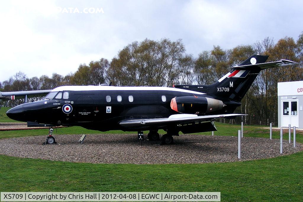 XS709, 1964 Hawker Siddeley HS.125 Dominie T.1 C/N 25011, delivered to the RAF Museum, Cosford 11/02/2011