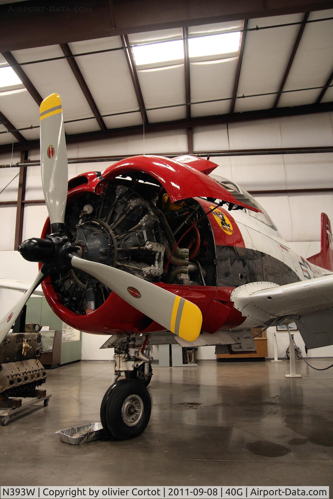N393W, 1954 North American T-28B Trojan C/N 200-381, view of this trojan's engine