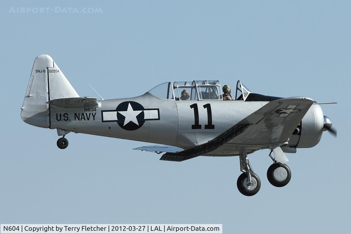 N604, 1959 North American SNJ-6 Texan C/N 121-43167, 1959 North American SNJ-6, c/n: 112204 arriving at 2012 Sun N Fun