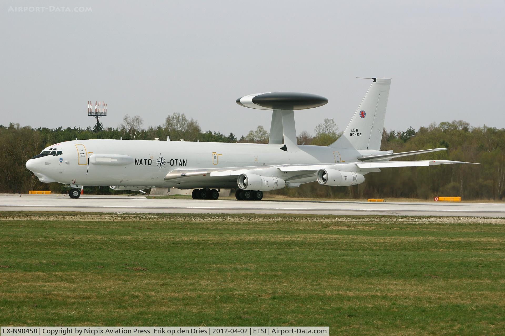 LX-N90458, Boeing E-3A Sentry C/N 22853, NATO AWACS on the runway of Manching AB