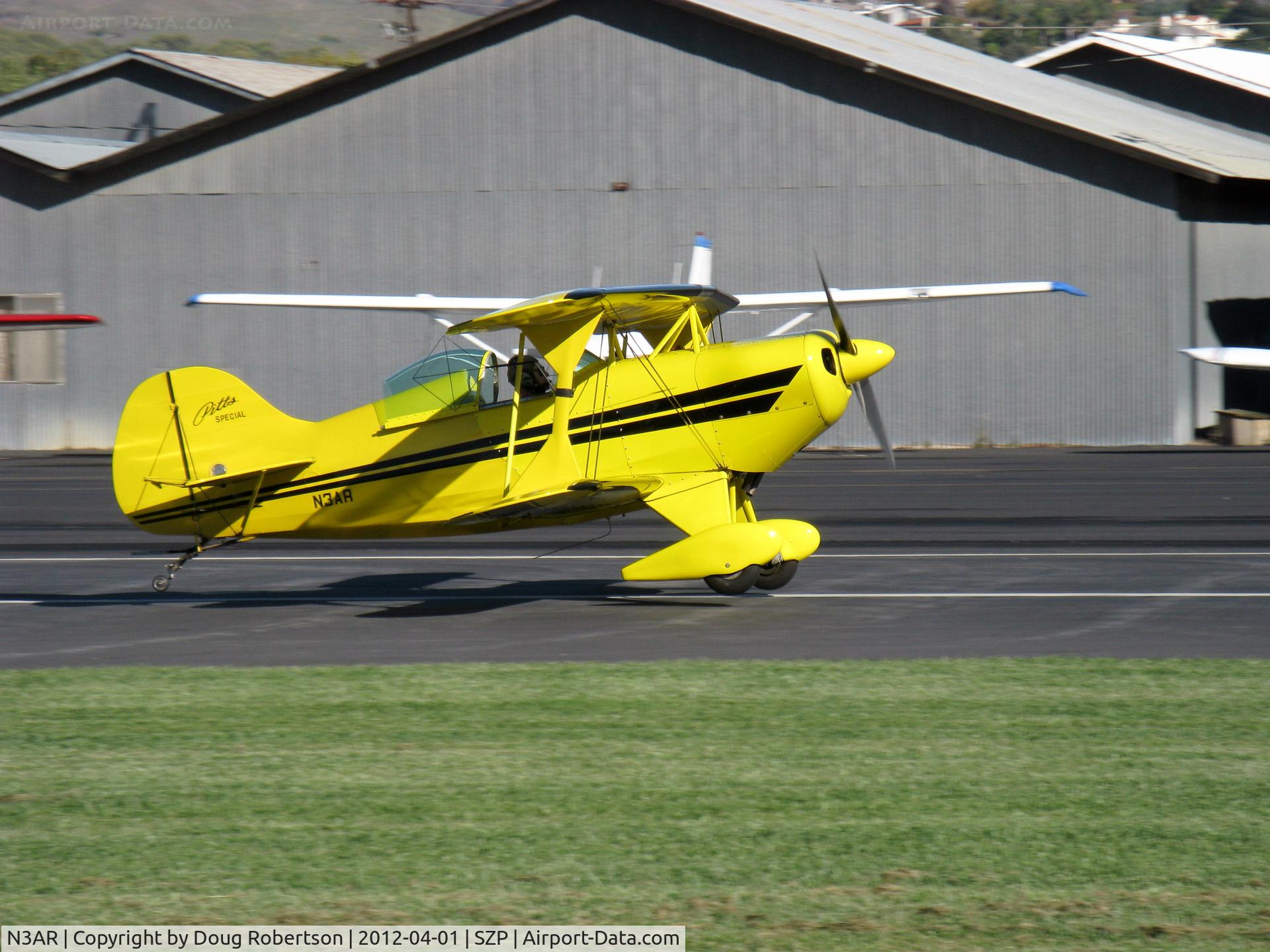 N3AR, 1974 Pitts S-1S Special C/N 10, 1974 Russell PITTS S-1S SPECIAL, Lycoming O&VO-360 180 Hp, landing roll Rwy 04