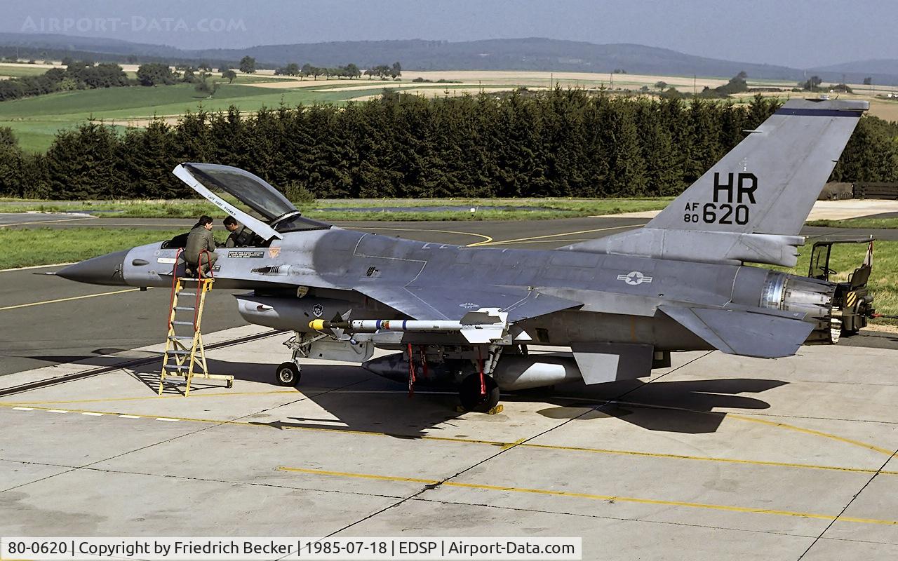 80-0620, 1980 General Dynamics F-16A Block 15B C/N 61-341, transient at Fliegerhorst Pferdsfeld
