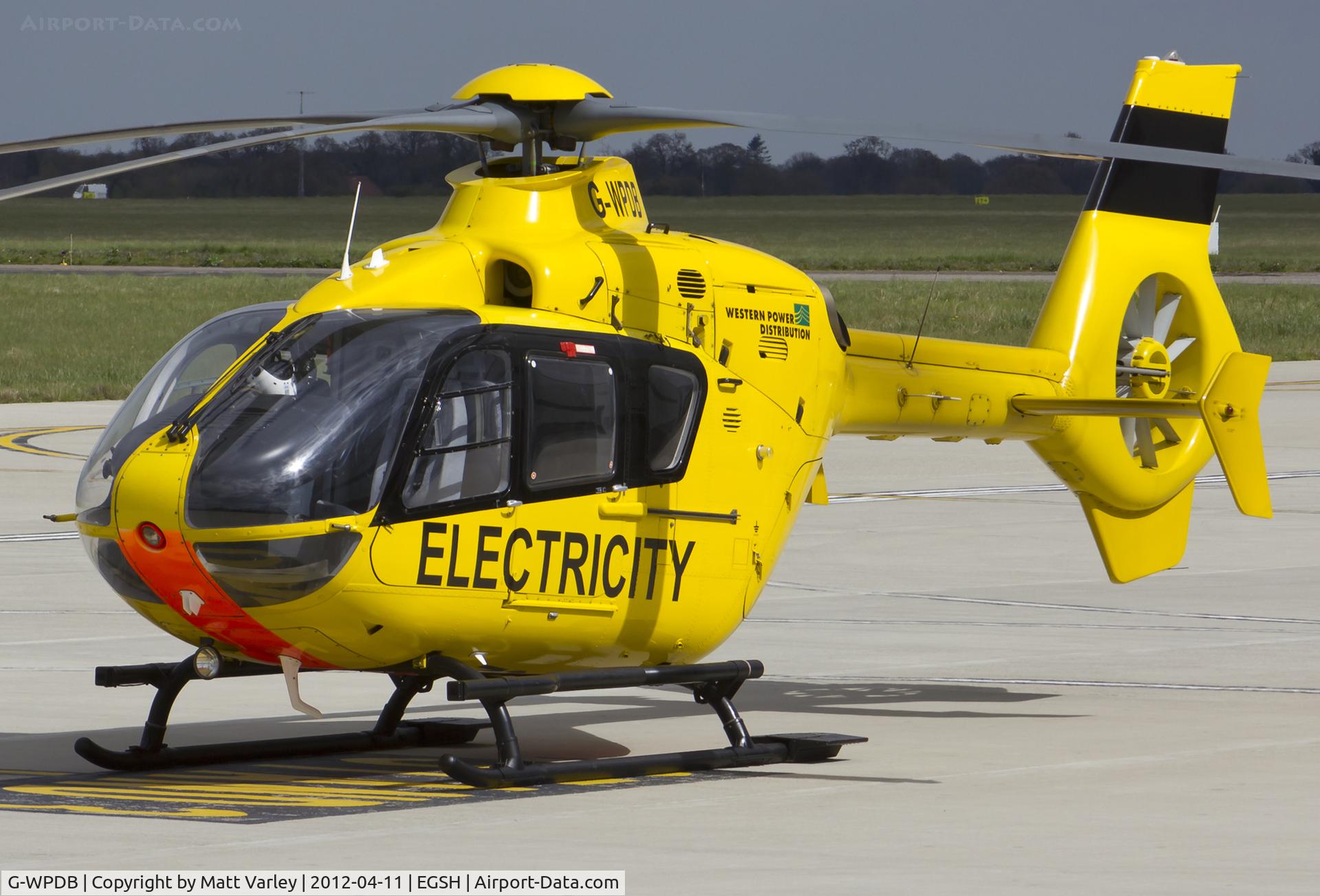 G-WPDB, 1999 Eurocopter EC-135P-1 C/N 0112, Sat on stand at SaxonAir.
