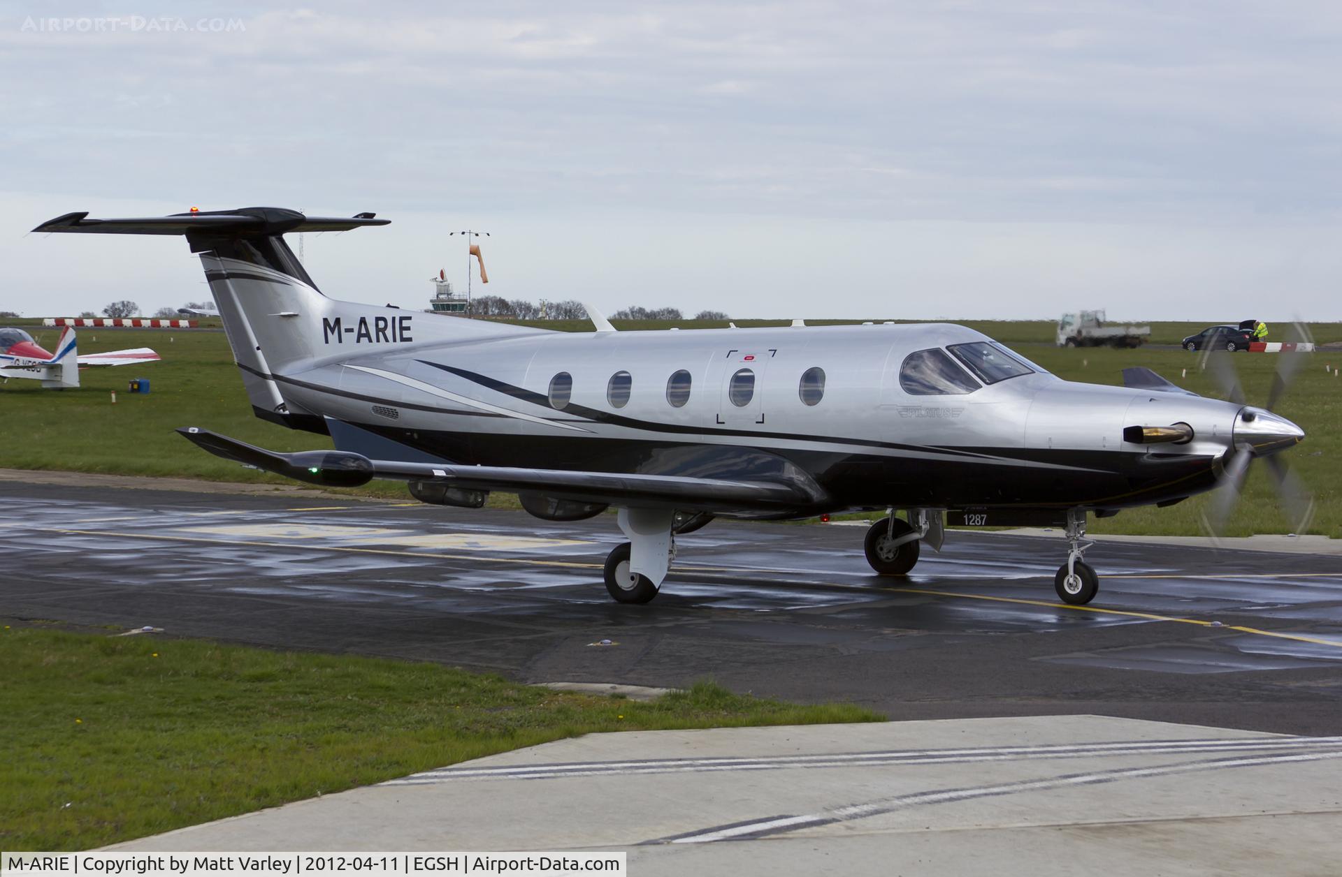 M-ARIE, 2010 Pilatus PC-12/47E C/N 1235, Arriving at SaxonAir.