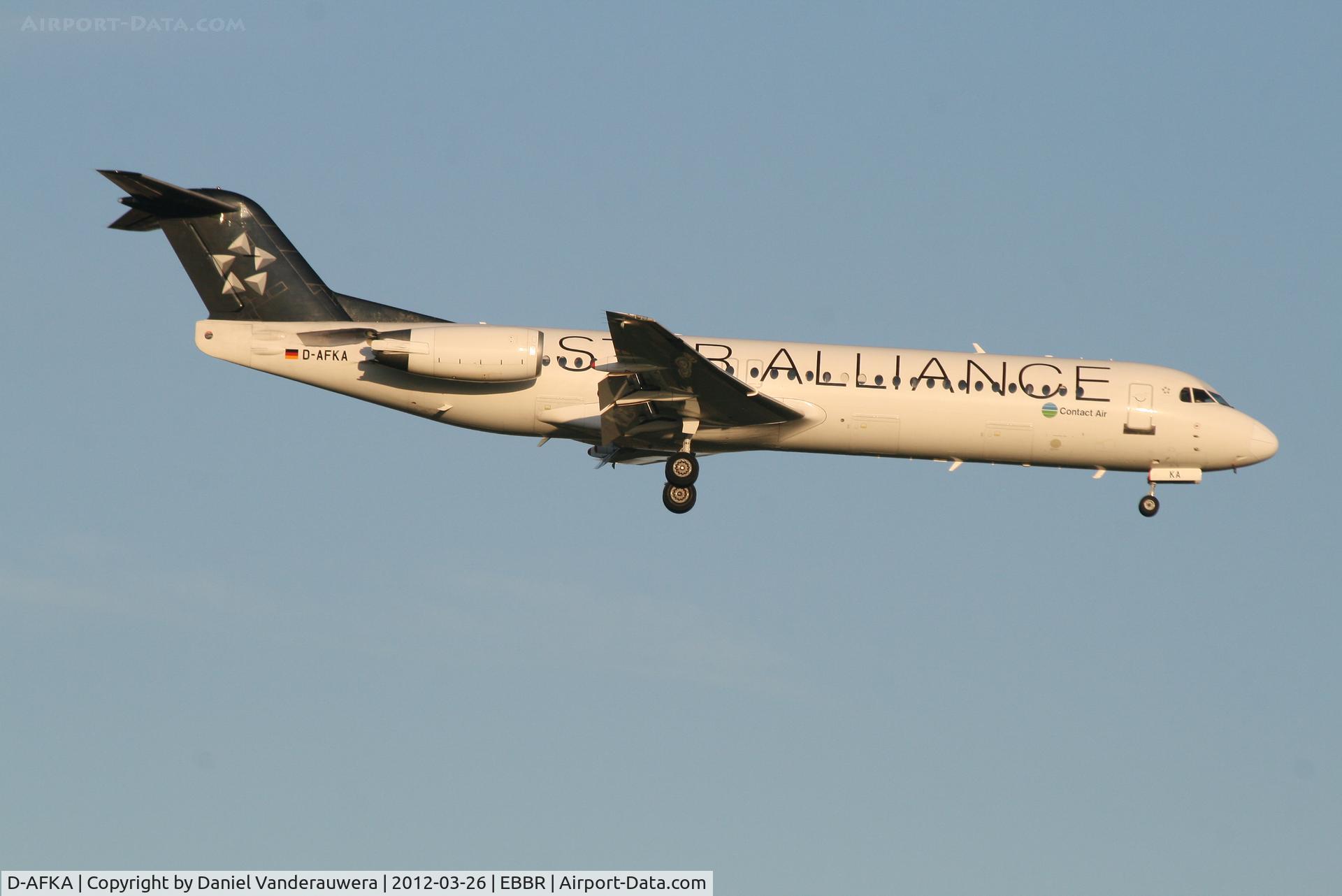 D-AFKA, 1994 Fokker 100 (F-28-0100) C/N 11517, Early arrival of flight LH3354 to RWY 02