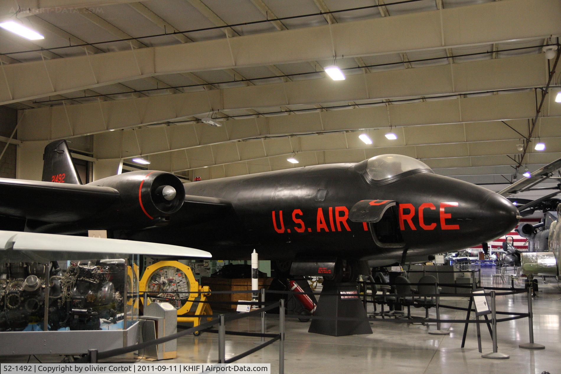 52-1492, 1952 Martin RB-57A Canberra C/N 075, nice paint, dark hangar :(