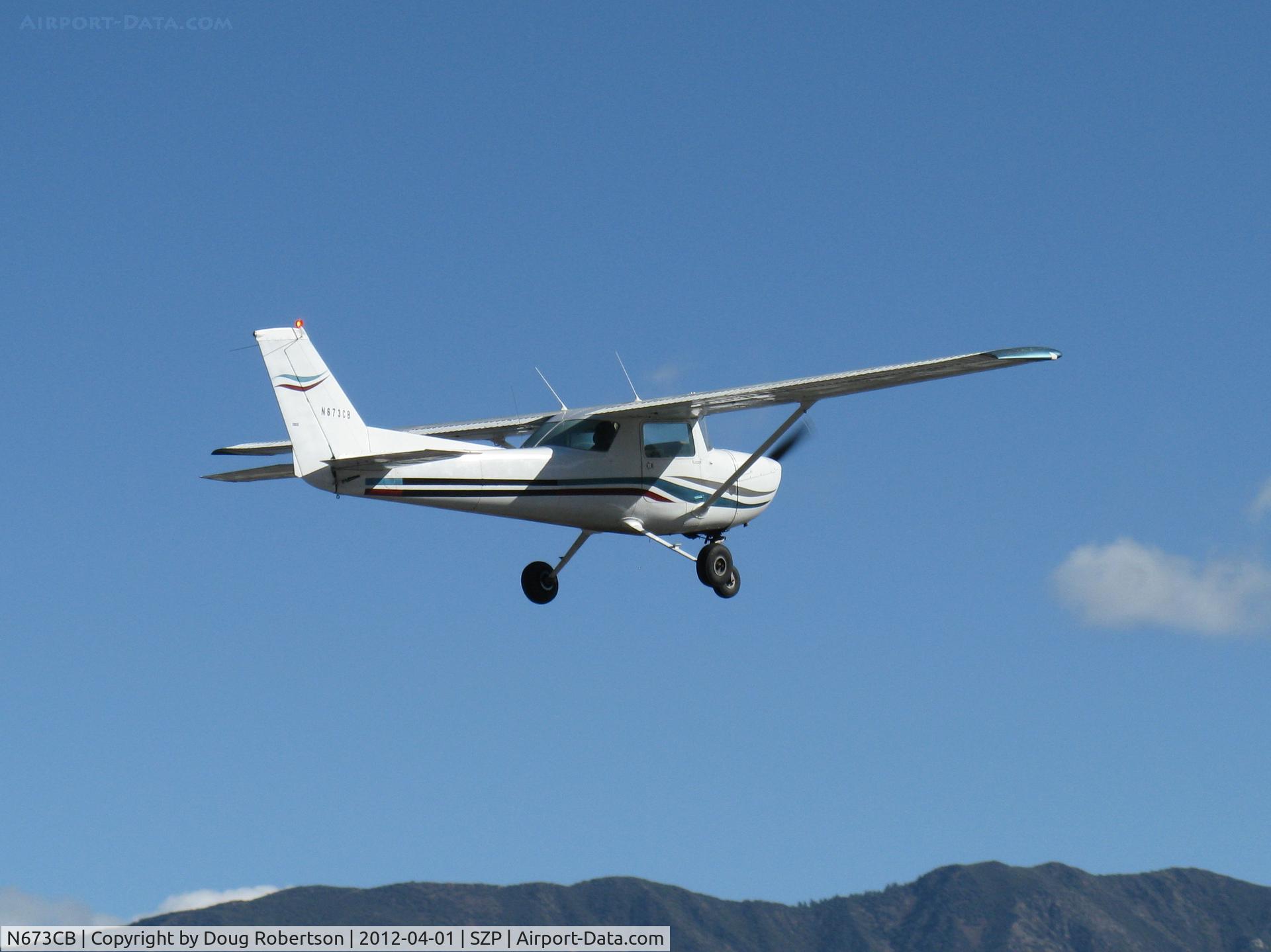 N673CB, 1970 Cessna 150L C/N 15072129, 1970 Cessna 150L, Continental O-200 100 Hp, takeoff climb Rwy 04