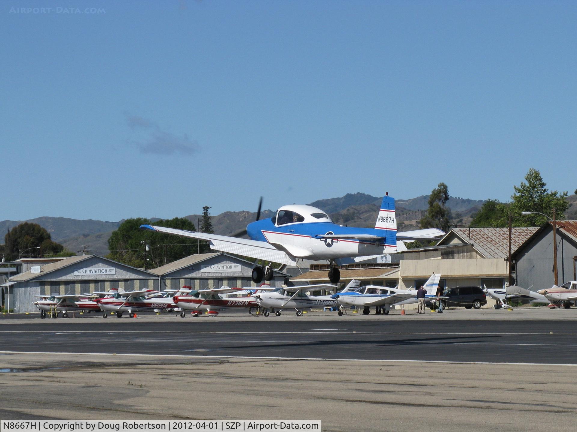 N8667H, 1947 North American Navion C/N NAV-4-667, 1947 North American NAVION, Continental IO-520 285 Hp upgrade, Young Eagles Flight landing Rwy 22