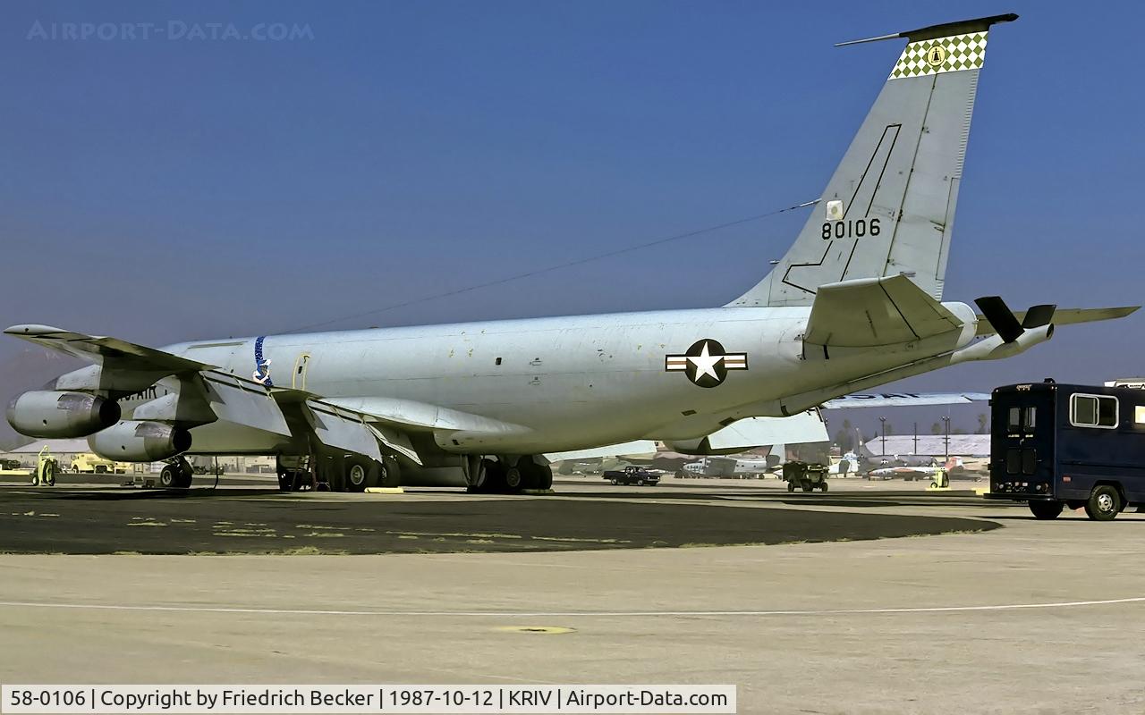 58-0106, 1985 Boeing KC-135A-BN Stratotanker C/N 17851, flightline at March Field