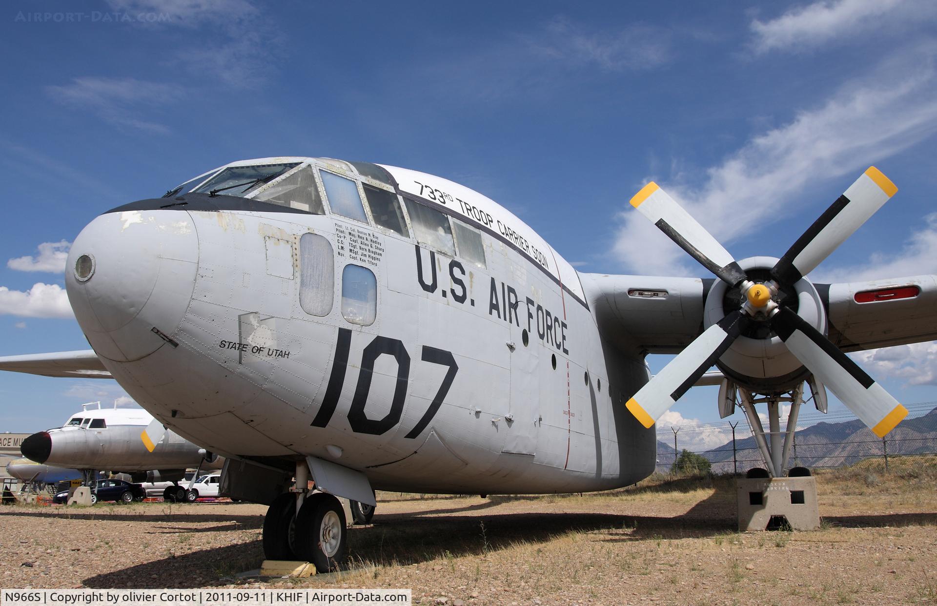 N966S, 1953 Fairchild C-119G Flying Boxcar C/N 10738, Hill AFb museum