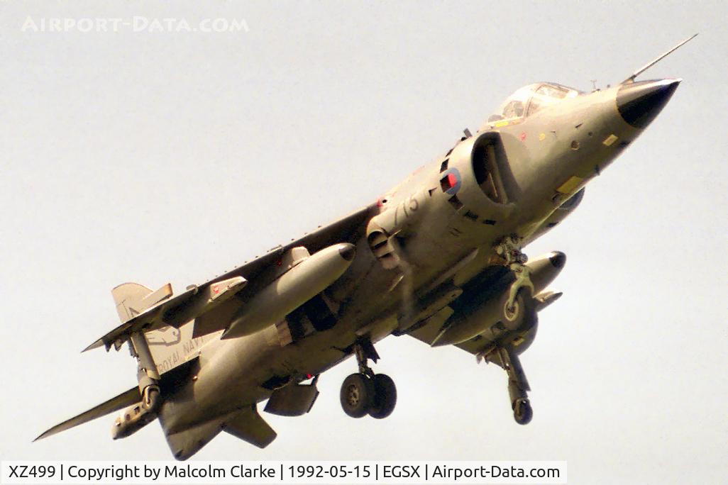 XZ499, 1981 British Aerospace Sea Harrier FRS.1 C/N 41H-912023, British Aerospace Sea Harrier FRS.1, Airshow Europe, North Weald, UK in May 1992.