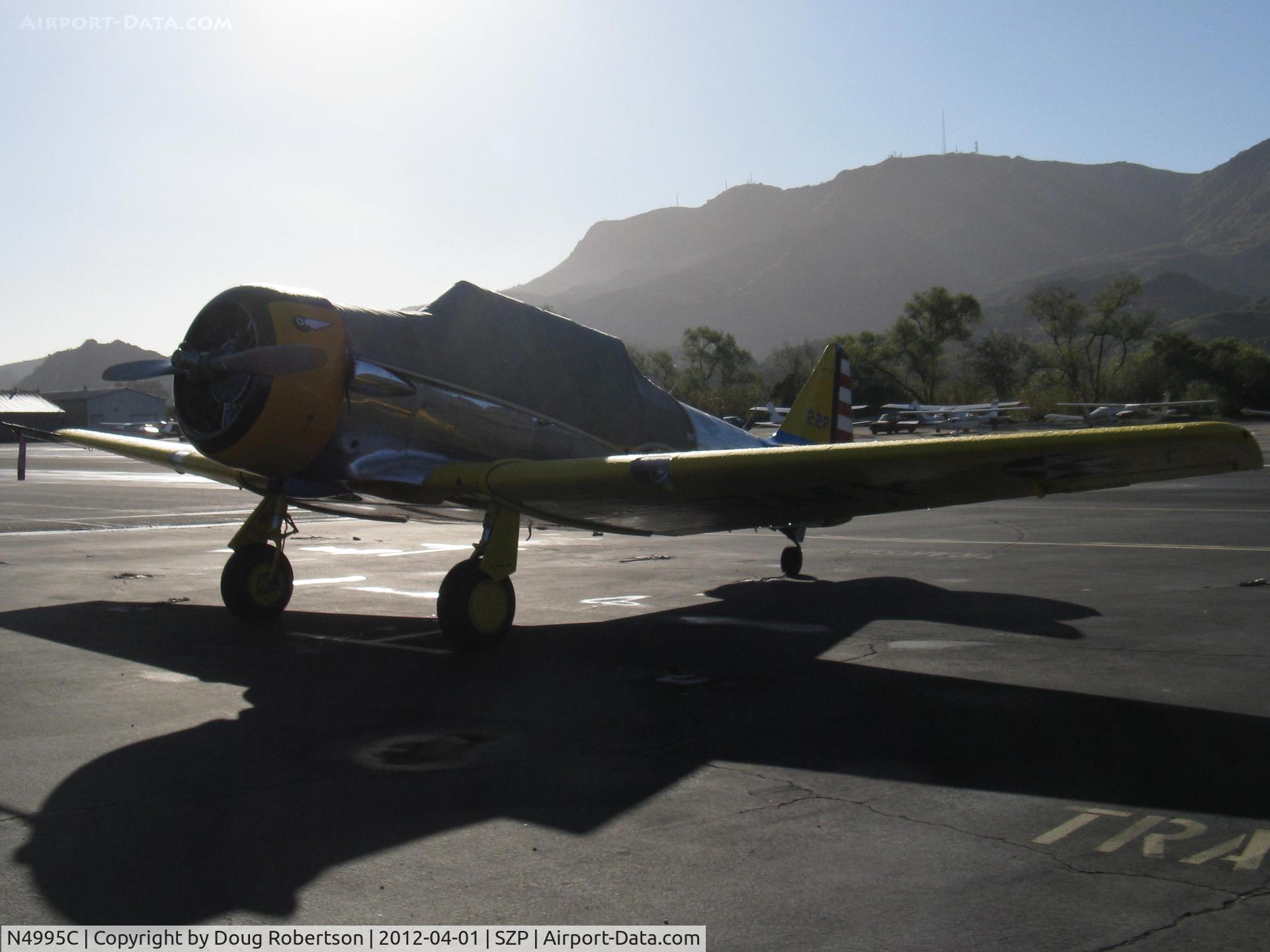 N4995C, 1949 North American T-6G Texan C/N 168-481, 1949 North American T-6G TEXAN 'Thirsty Girl', (1949 factory remanufacture0, P&W R-1340 Wasp 600 Hp