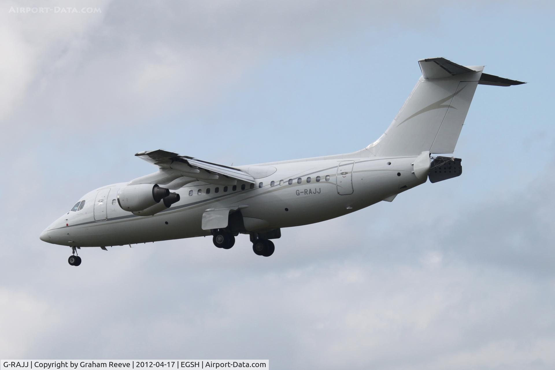 G-RAJJ, 1988 British Aerospace BAe.146-200 C/N E2108, About to land.