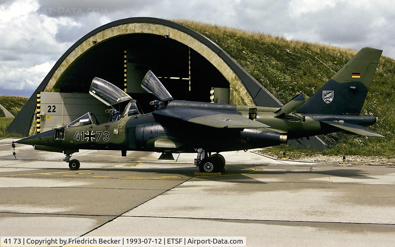 41 73, Dassault-Dornier Alpha Jet A C/N 0173, flightline at Fliegerhorst Fürstenfeldbruck
