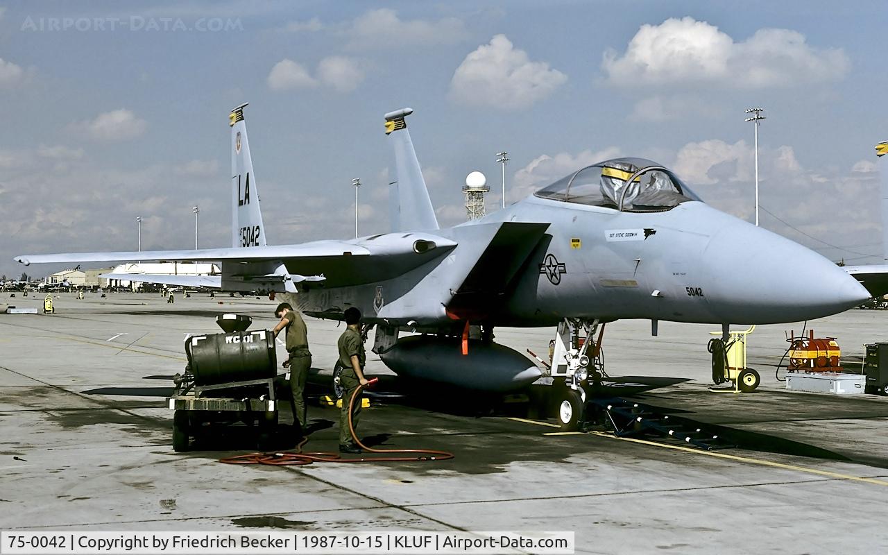 75-0042, 1975 McDonnell Douglas F-15A Eagle C/N 141/A122, flightline at Luke AFB