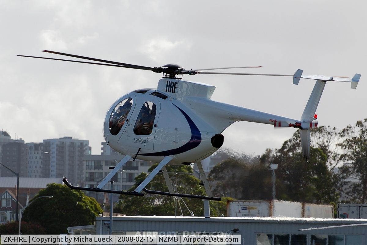 ZK-HRE, Hughes 369D C/N 1087D, At Mechanic's Bay Heliport