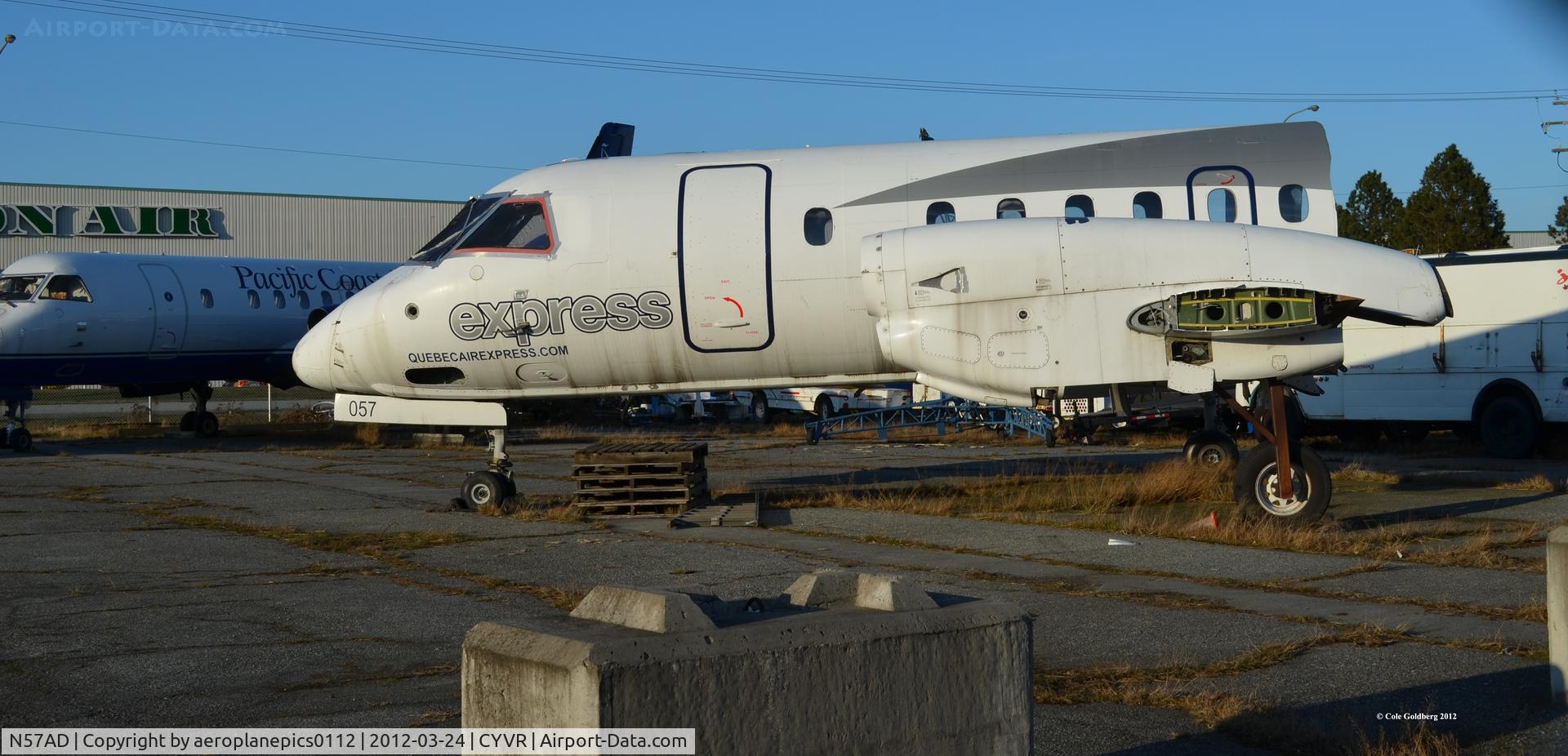 N57AD, 1986 Saab 340A C/N 340A-057, The leftovers of N57AD, an ex-Quebecair Express Saab 340A at CYVR.