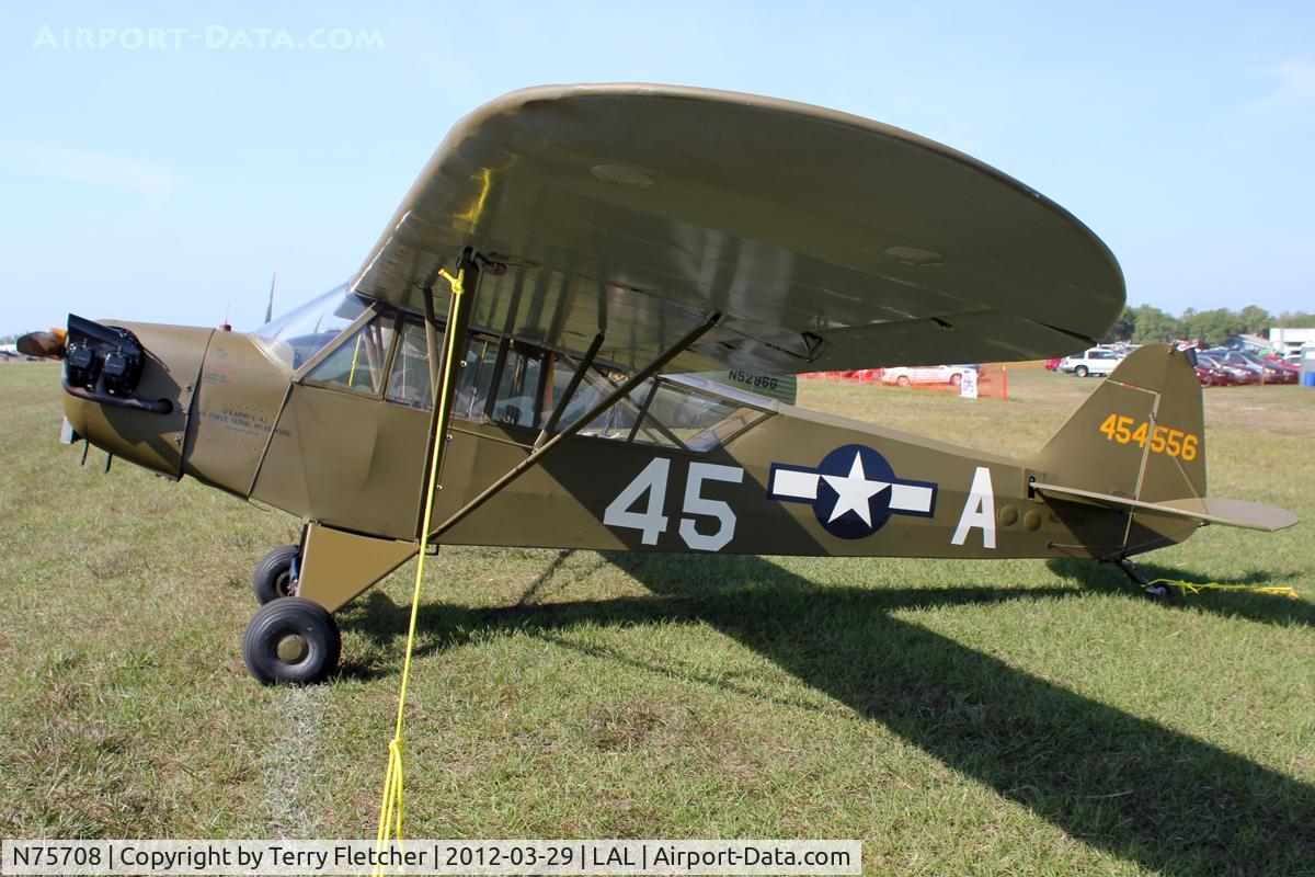 N75708, 1945 Piper J3C-65 Cub Cub C/N 13296, 1945 Piper J3C-65, c/n: 13296 ex 45-4556 at 2012 Sun N Fun
