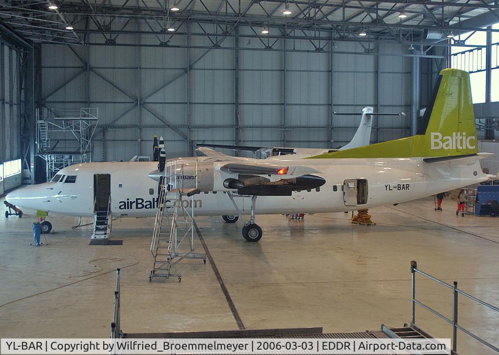 YL-BAR, 1989 Fokker 50 C/N 20149, Final work after maintenance at Contact Air.