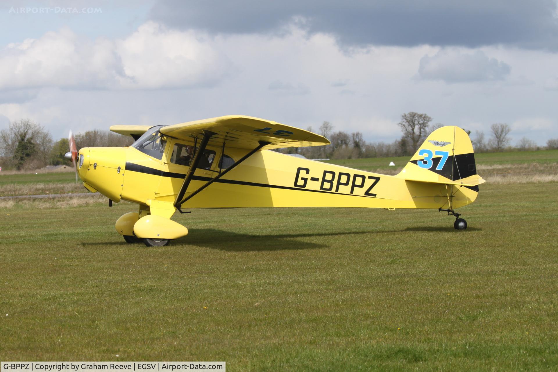 G-BPPZ, 1946 Taylorcraft BC-12D Twosome C/N 7988, About to depart.